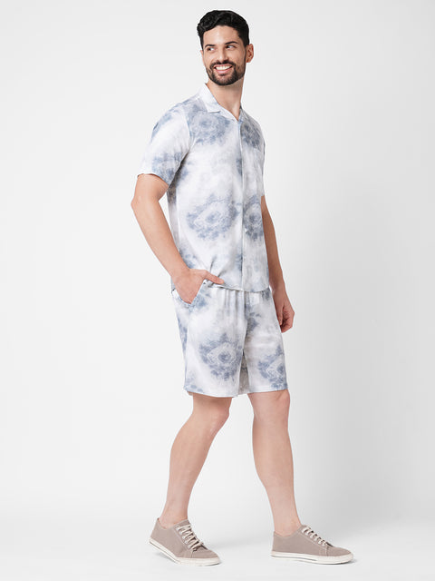 Grey & White Tie Dye Printed      Co-ord Set