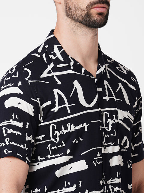 Abstract Navy Blue Co-ord Set