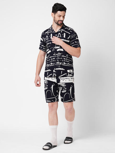 Abstract Navy Blue Co-ord Set