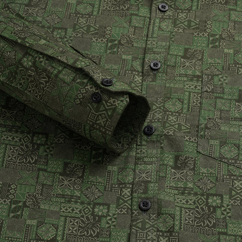 Men Green Printed full sleeves shirts