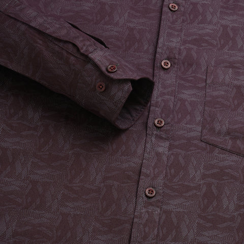 Men Black Rasberry Printed Full Sleeve Shirt