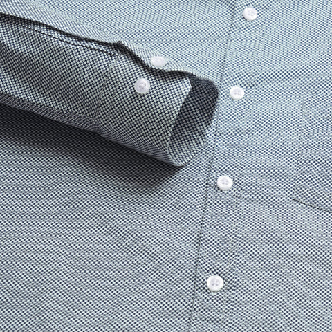 Men Blue Dotted Printed Full Sleeve Shirt