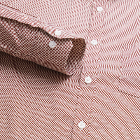 Men Red Dotted Printed Full Sleeves Shirt