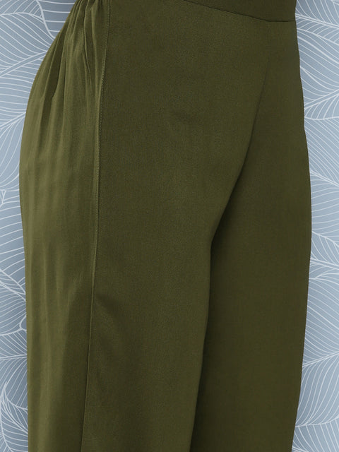 Women Green Solid Kurta Set (Set317)