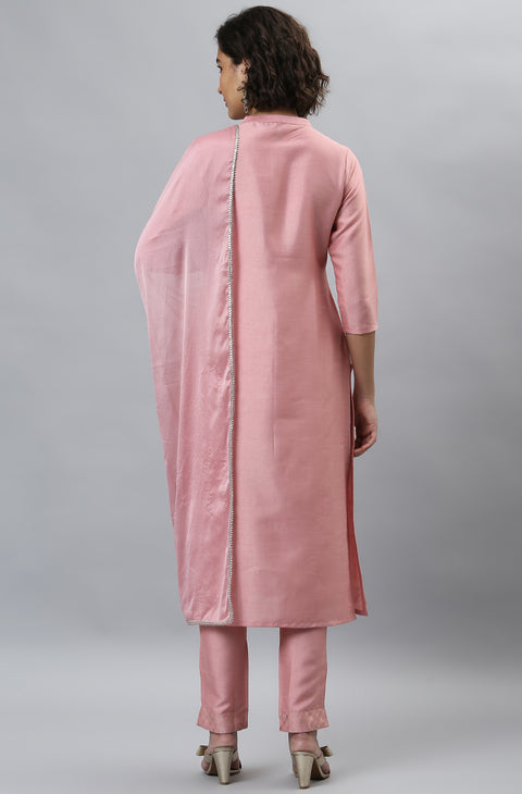 Women Pink Ethnic Motifs Printed Regular Kurta with Trousers (SET319)