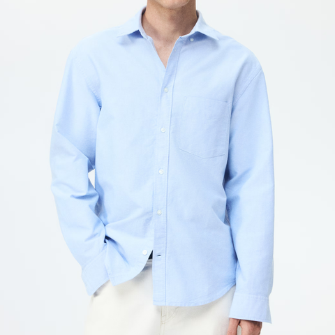 Premium Men Sky Blue Oxford Shirt