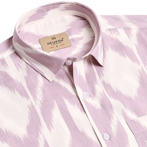 Crest Pink Abstract Half Sleeves Shirt