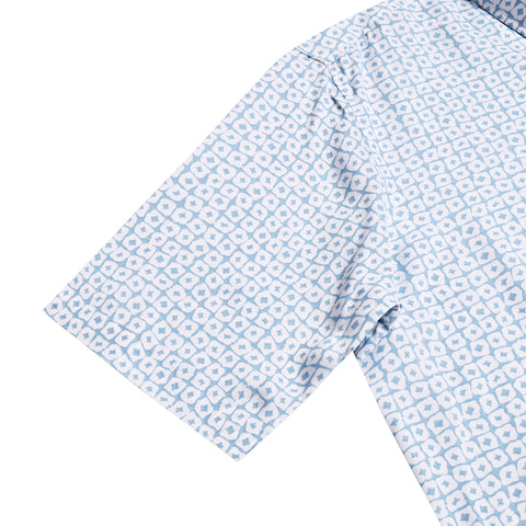 Blue Dotted Printed Half Sleeves Shirt