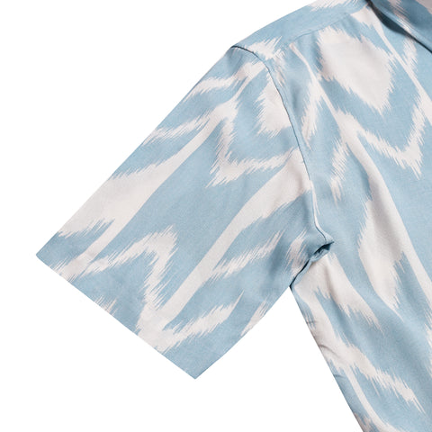 Crest Blue Abstract Half Sleeves Shirt