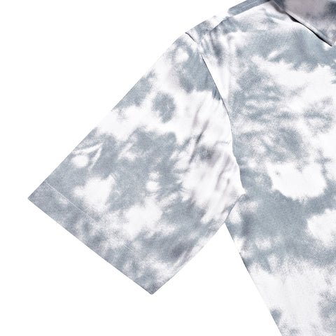 Grey Tie-Dye Printed Half Sleeves Shirt
