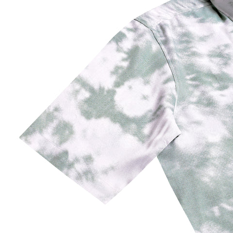 Green Tie-Dye Printed Half Sleeves Shirt
