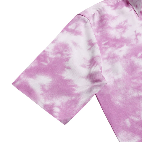 Purple Tie-Dye Printed Half Sleeves Shirt