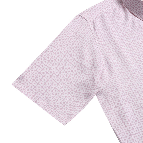 Pink Dotted Printed Half Sleeves Shirt