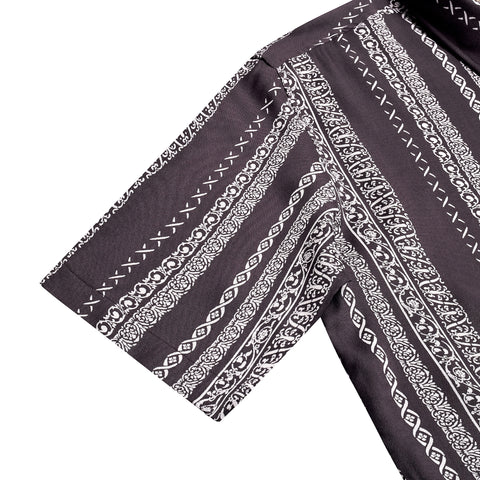 Boho Art Brown Half Sleeves Shirt