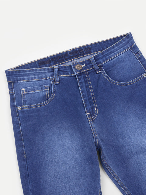 Men Raw Blue Regular Fit Jeans
