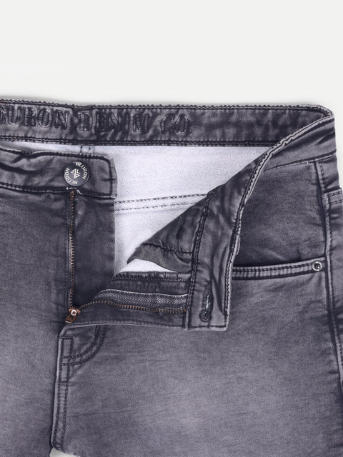 Men Charcoal Black Regular Fit Jeans