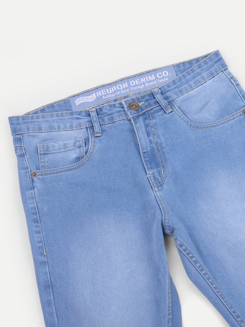 Men Ice Blue Regular Fit Jeans