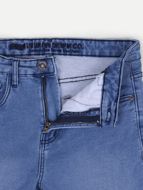 Men Light Blue Denim Regular Fit Jeans