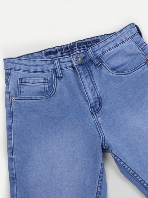 Men Light Blue Denim Regular Fit Jeans