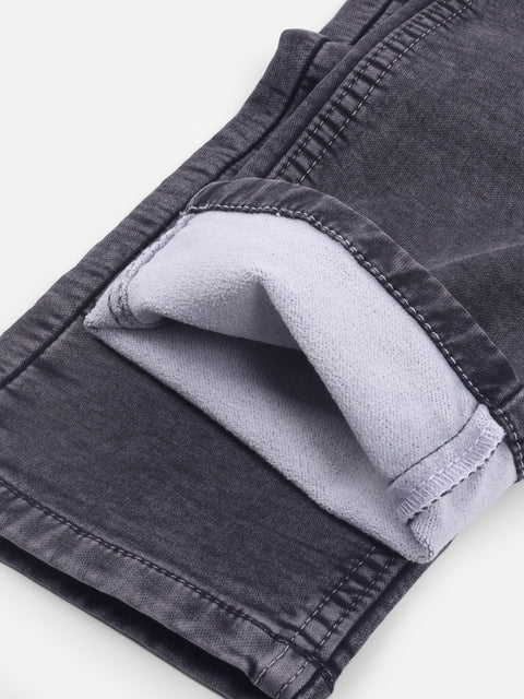 Men Charcoal Black Regular Fit Jeans