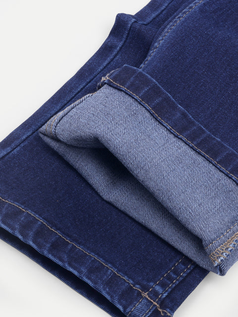 Men Raw Dark Blue Regular Fit Jeans