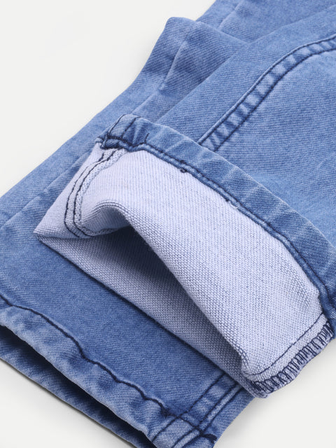 Men Light Blue Denim Regular Fit Jeans