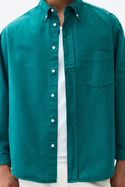 Premium Men Teal Green Oxford Shirt
