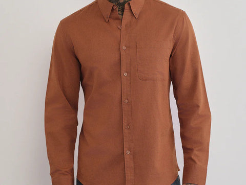 Premium Men Rust Orange Oxford Shirt