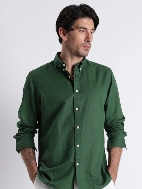 Premium Men Green Oxford Shirt