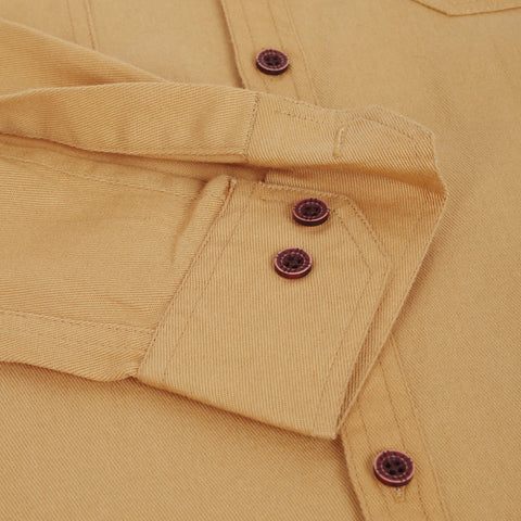 Men's Beige Double Pocket Casual Shirt