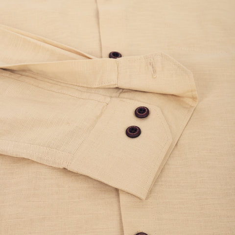 Men Cream Casual Linen Shirt
