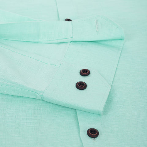 Men Mint Green Casual linen Shirt