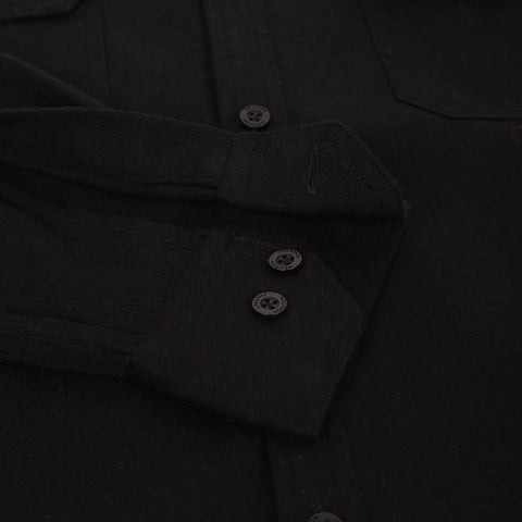 Men's Black Double Pocket Casual Shirt