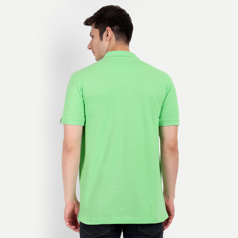 Men's Spring Green Polo Collar T-shirt