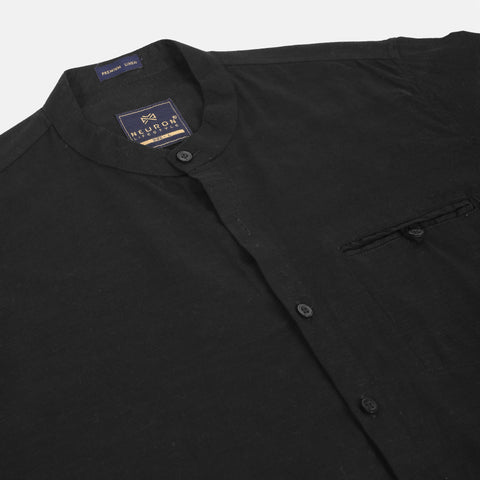 Men Black Casual  Linen shirt