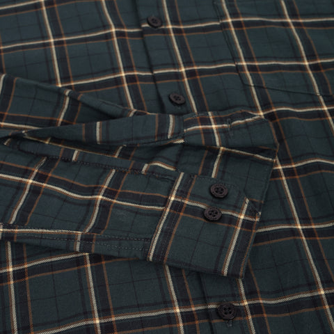 Men Bottle Green Checked Casual Shirt