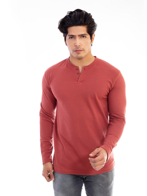 Men's Milo Solid Henley Collar T-shirt.